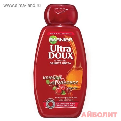 ШАМПУНЬ GARNIER ULTRA DOUX ЗАЩИТА ЦВЕТА КЛЮКВА И ОРЕГАН МАСЛО 200мл