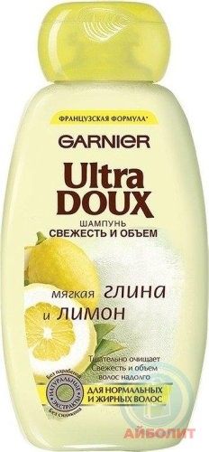 ШАМПУНЬ GARNIER ULTRA DOUX СВЕЖЕСТЬ И ОБЪЕМ (ГЛИНА, ЛИМОН) 400мл