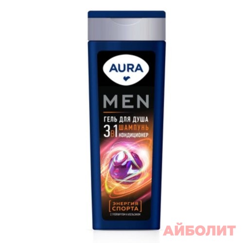 ШАМПУНЬ AURA MEN 2В1 ЭНЕРГИЯ СПОРТА 380мл