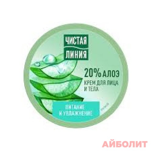 КРЕМ ДЛЯ ЛИЦА И ТЕЛА ЧИСТАЯ ЛИНИЯ ПИТАНИЕ И УВЛАЖНЕНИЕ АЛОЭ 50мл