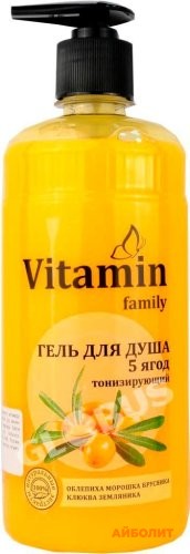 ГЕЛЬ Д/ДУША VITAMIN FAMILI 650мл ТОНИЗИРУЮЩИЙ