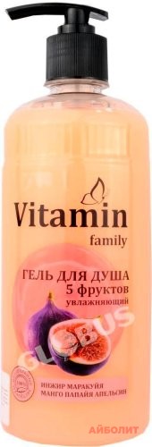 ГЕЛЬ Д/ДУША VITAMIN FAMILI 650мл УВЛАЖНЯЮЩИЙ