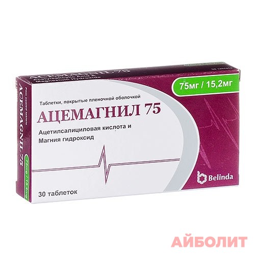 АЦЕМАГНИЛ 5мг/15,2мг 30табл