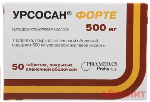 УРСОСАН ФОРТЕ 500мг 30 табл.