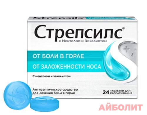 СТРЕПСИЛС ТАБЛ №24(МЕНТОЛ И ЭВКАЛИПТ)