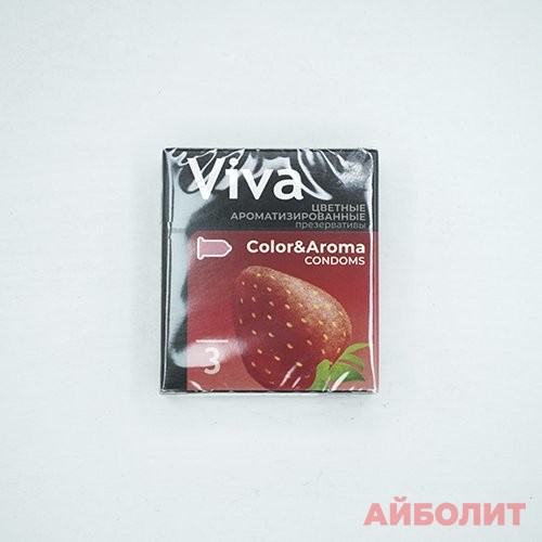 ПРЕЗЕРВАТИВЫ ""VIVA "" № 3 ЦВЕТНЫЕ АРОМАТ.