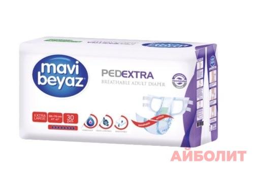 ПОДГУЗНИКИ Д/ВЗР №30 XL MAVI BEYAZ