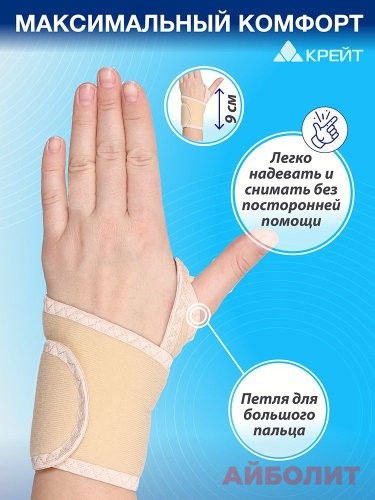 БАНДАЖ Д/ЛУЧЕЗАПЯСТНОГО СУСТАВА 2 ЧЕРН У-800