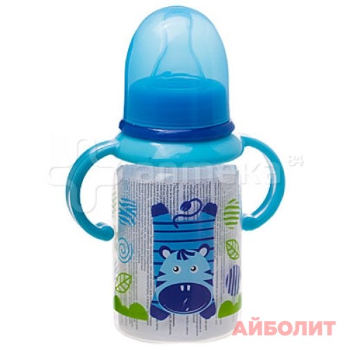 БУТЫЛОЧКА С РУЧКАМИ 125мл (ПП СИЛИКОН) 0мес+