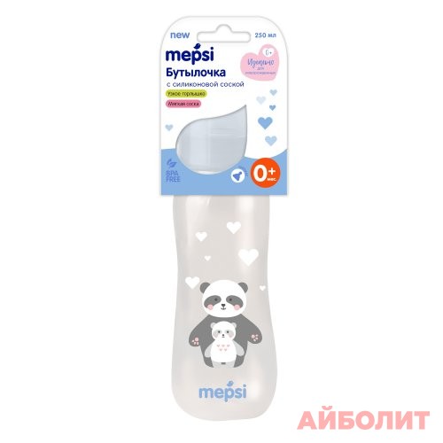 БУТЫЛОЧКА ШАРИКИ ПАНДЫ для кормления с с/с Mepsi 0+ 0220 250мл