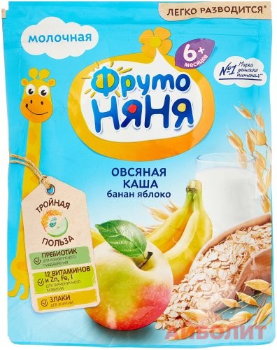 КАША ""ФРУТО НЯНЯ"" ОВСЯНАЯ БАНАН /ЯБЛОКО 200гр