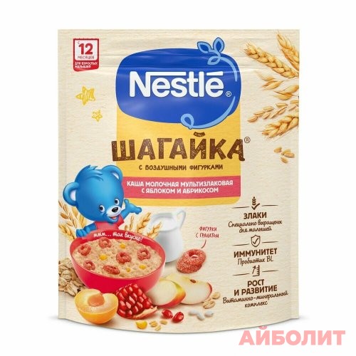 КАША NESTLE ШАГАЙКА МУЛЬТИЗЛАК. ГРАН/ЯБЛ/АБР 190гр