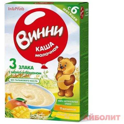 КАША МОЛ ""ВИННИ"" З-ЗЛАКА С МАНГО И БАНАНОМ 200г