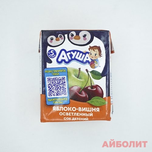 СОК ""АГУША"" 200МЛ (ЯБЛОКО-ВИШНЯ) ОСВЕТЛЕННЫЙ