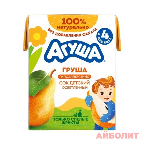 СОК ""АГУША"" 200мл (ГРУША) ОСВЕТЛЕННЫЙ