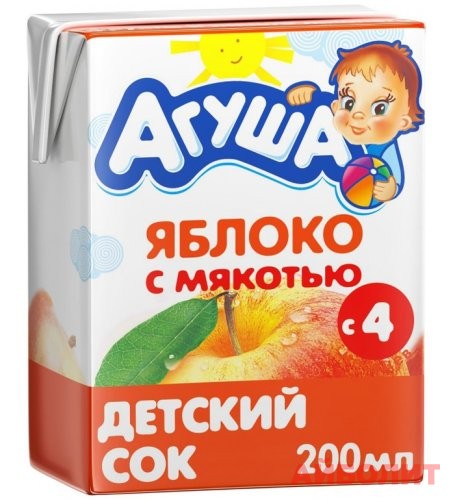 СОК ""АГУША"" 200мл (ЯБЛОКО ОСВЕТЛЕННЫЙ)