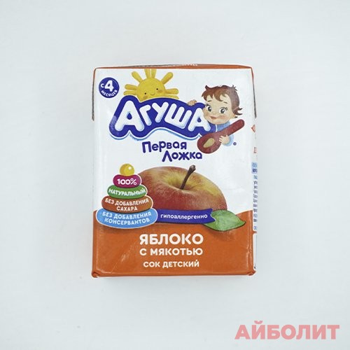 СОК ""АГУША"" 200мл (ЯБЛОКО С МЯКОТЬЮ)