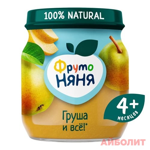 ПЮРЕ ""ФРУТО НЯНЯ"" 100г ГРУША