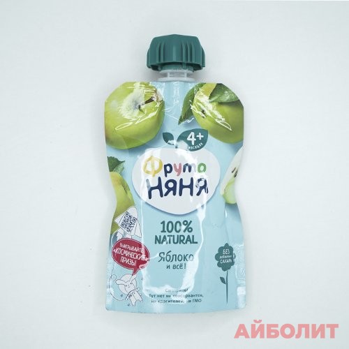 ПЮРЕ ""ФРУТО НЯНЯ"" 90г ЯБЛОКО