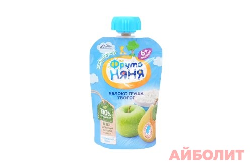 ПЮРЕ ""ФРУТО НЯНЯ"" 90г ЯБЛОКО, ГРУША,ТВОРОГ