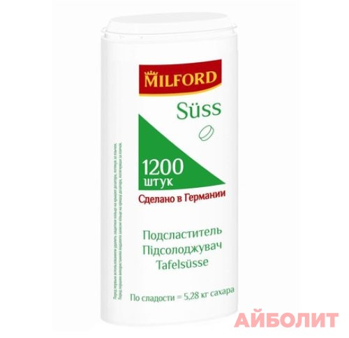 ПОДСЛАСТИТЕЛЬ ""MILFORD SUSS"" НА ОСНОВЕ ЦИКЛАМАТА И САХАРИНА 1200шт.