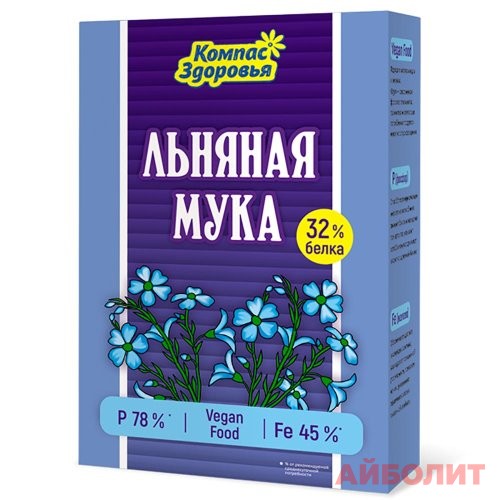 ЛЬНЯНАЯ МУКА ""Компас Здоровья"" 32% БЕЛКА 300гр
