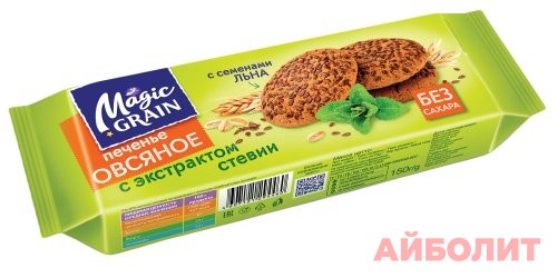 ПЕЧЕНЬЕ ""ХЛЕБНЫЙ СПАС"" сдобное Овсяное с семенами льна и экстрактом ст