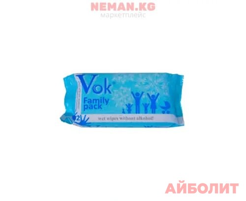 САЛФЕТКИ ВЛАЖНЫЕ VOK FAMILY 72шт.