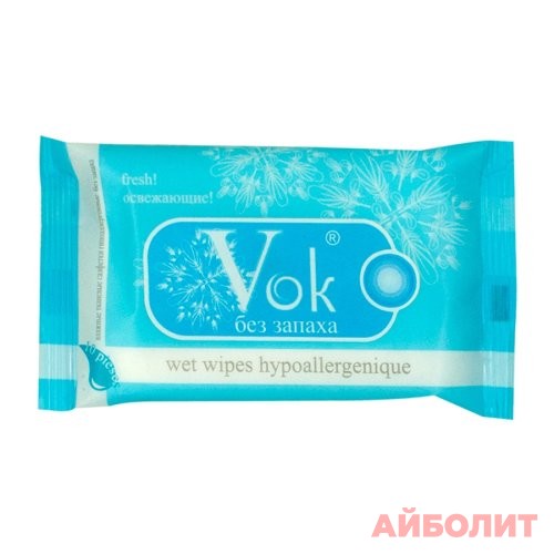 САЛФЕТКИ ВЛАЖНЫЕ VOK ОСВЕЖАЮЩИЕ 10шт.