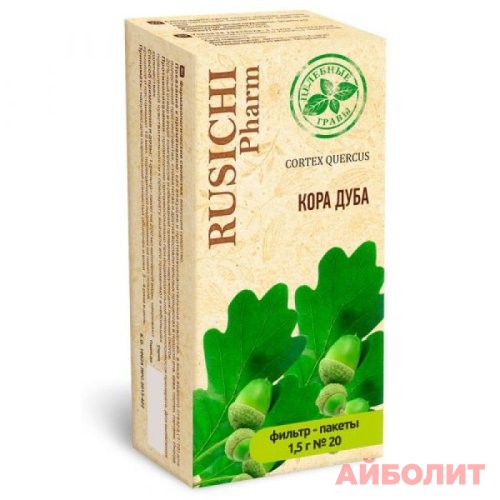 КОРА ДУБА ЦЕЛЕБНЫЕ ТРАВЫ 1,5гр 20 ф.пак.