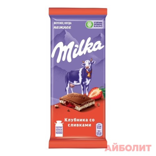 ШОКОЛАД ПЛИТ ""MILKA"" С КЛУБ. 90г