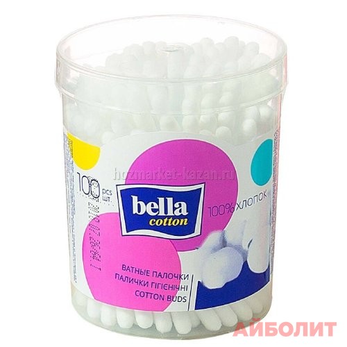 ВАТНЫЕ ПАЛОЧКИ BELLA (КРУГЛЫЕ) 100шт.