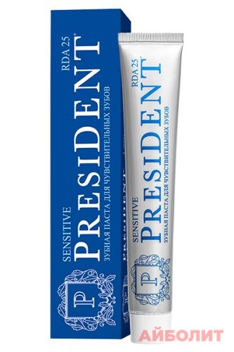 ЗУБНАЯ ПАСТА PRESIDENT SENSITIVE (RDA 75) 75мл