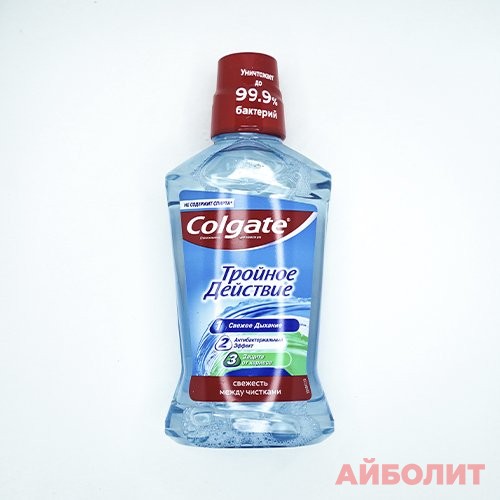 ОПОЛАСКИВАТЕЛЬ COLGATE ДЛЯ ПОЛОСТИ РТА ТРОЙНОЕ ДЕЙСТВИЕ 500мл