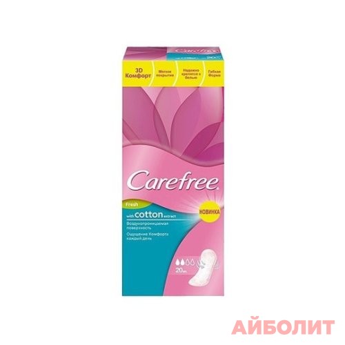 ПРОКЛАДКИ CAREFREE ЕЖ 20шт. COTTON FRESH