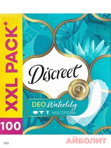 ПРОКЛАДКИ DISCREET ЕЖЕД. DEO WATERLILY 100шт.