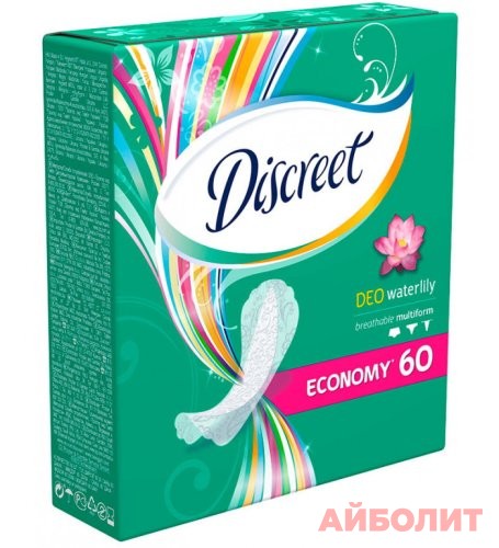 ПРОКЛАДКИ DISCREET ЕЖЕД. DEO WATERLILY (ЭКОНОМ) 60шт.