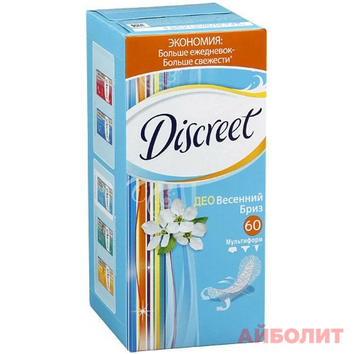 ПРОКЛАДКИ DISCREET ЕЖЕД. DEO ВЕСЕННИЙ БРИЗ (ЭКОН) 60шт.