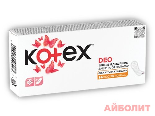 ПРОКЛАДКИ KOTEX ЕЖЕД. NORMAL DEO 20шт.