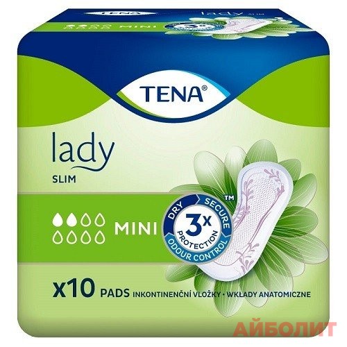ПРОКЛАДКИ УРОЛОГ TENA Lady Slim Mini 10шт.