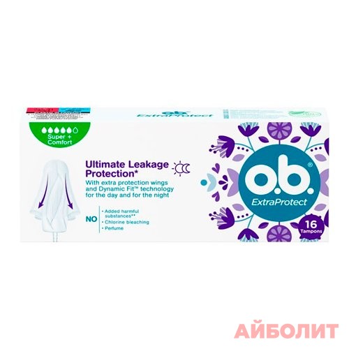 ТАМПОНЫ O.B EXTRA PROTECT SUPER 16 ШТ